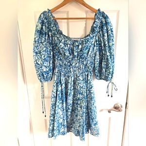 House of Harlow 1960 Martini Blue Puffed Sleeve dress sz XS / S
